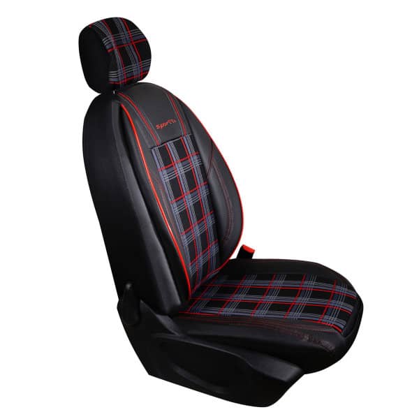 ▷ Sitzbezüge passend für Mercedes E-Klasse Set SporTTo in Schwarz/Rot