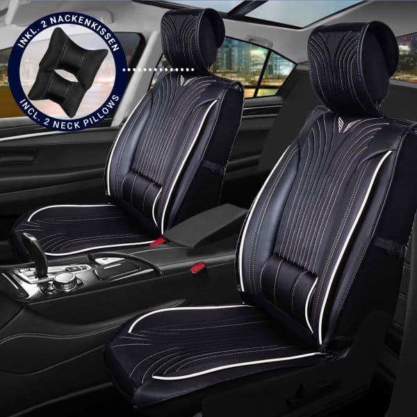 ▷ Sitzbezüge passend für Nissan Note Set Boston in Schwarz/Weiß
