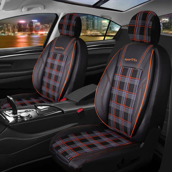 ▷ Sitzbezüge passend für Nissan Note Set SporTTo in Schwarz/Zimt