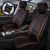 sitzbezuege nissan pathfinder boston schwarz orange