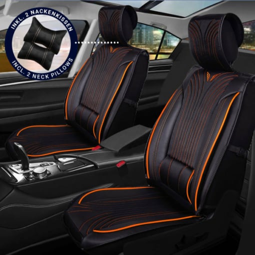 sitzbezuege peugeot 4007 boston schwarz orange