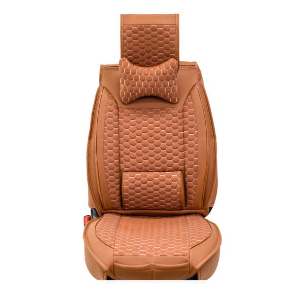 ▷ Sitzbezüge passend für VW Amarok ab 2010 in Zimt 2er Set Wabendesign