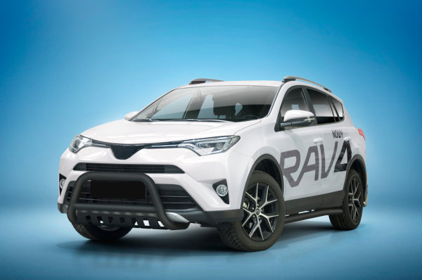 Frontschutzbügel mit Blech in Schwarz passend für Toyota RAV4 Bj. 2015-2018