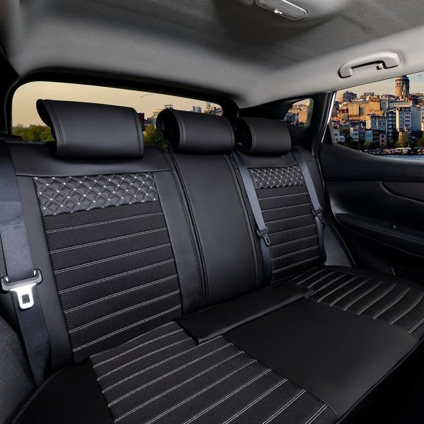 Sitzbezüge passend für Land Rover Range Rover Evoque ab 2011 in Schwarz/Weiß Set Paris