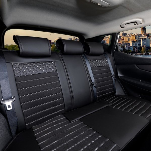Sitzbezüge passend für Opel Antara Bj. 2006-2018 in Schwarz/Weiß Set Paris