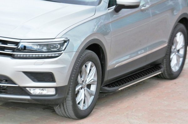 Trittbretter passend für VW Tiguan ab 2016 Olympus Schwarz mit TÜV